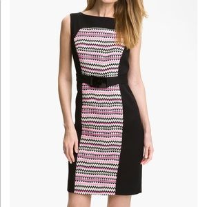 Milly Belted Colorblock Sheath Dress